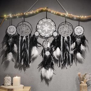 5 Pack Black Dream Catchers For Bedroom Adult Boho Macrame Wall Hanging Art🫵